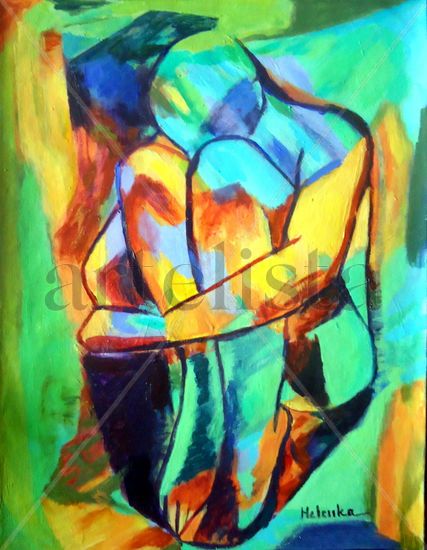 La douleur de vivre Acrylic Canvas Figure Painting