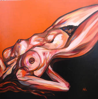 Mujer tumbada Acrylic Canvas Nude Paintings