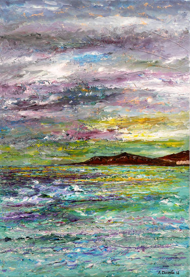 Atardecer en la playa de Las Canteras Acrylic Canvas Landscaping