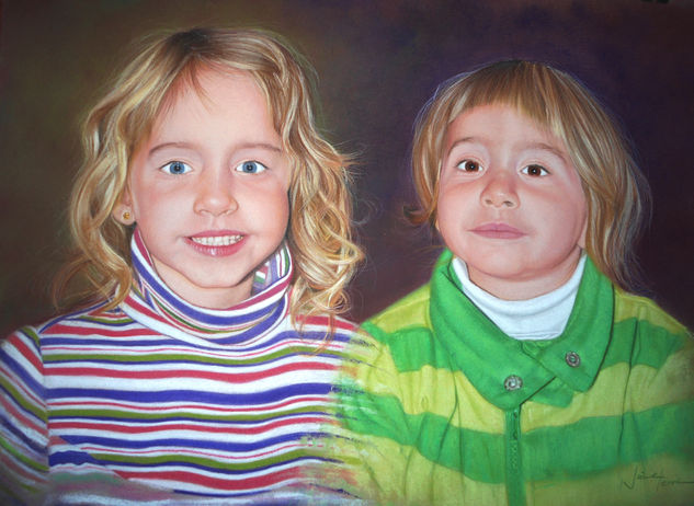 LAURA Y GALA Pastel Papel Retrato