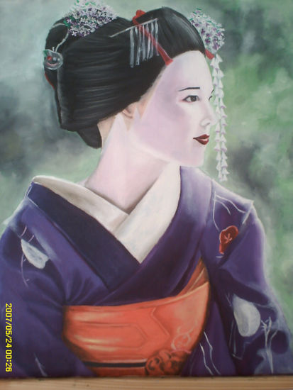 geisha Oil Canvas Portrait