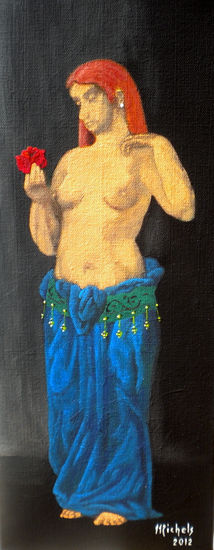 Femme à la rose Acrylic Canvas Nude Paintings