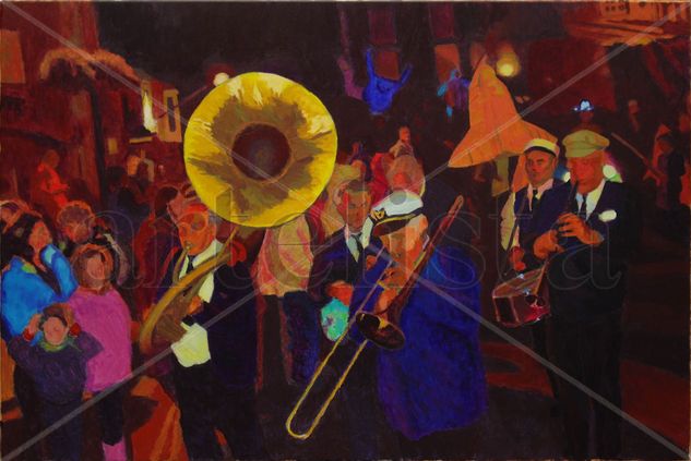 Old Glory New Orleans Jazz Band Acrylic Canvas Figure Painting