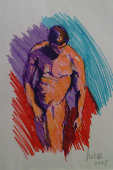 Desnudo masculino Watercolour Panel Nude Paintings