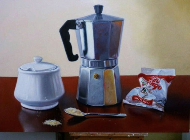 serie cafetera1 Oil Canvas Still Life Paintings