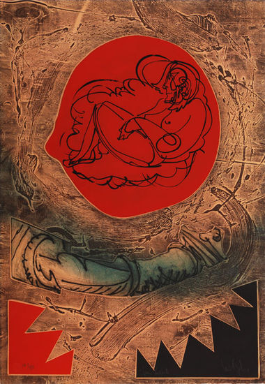 Luis Miguel Valdés, Venus pendiente, 2005 Collagraphy