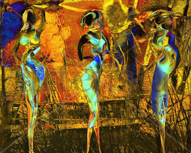 The Three Graces Mixed media Canvas Figure Painting