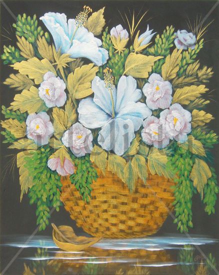 ARREGLO FLORAL BRILLANTE Acrylic Canvas Floral Painting