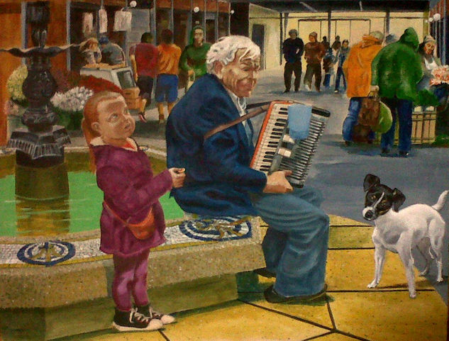 Mercado Municipal Pdte. Ibáñez Acrylic Canvas Figure Painting