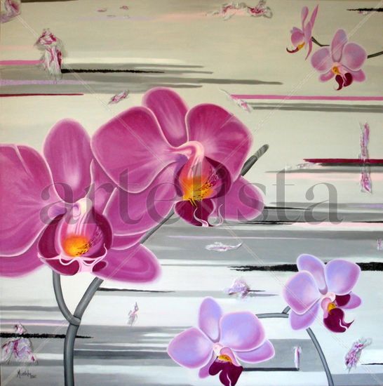 Grandes orchidées Oil Canvas Floral Painting