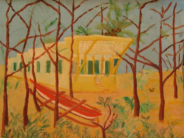 Pirogue à Balancier Oil Canvas Landscaping