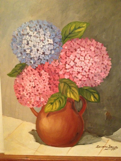 Hortensias Oil Canvas Floral Painting