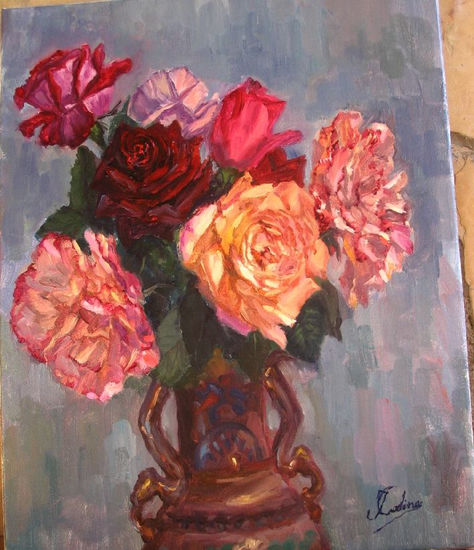 Rosas Oil Canvas Floral Painting