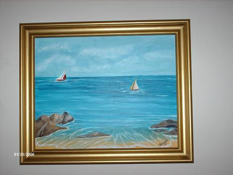 MAR CARIBE Acrylic Canvas Marine Painting