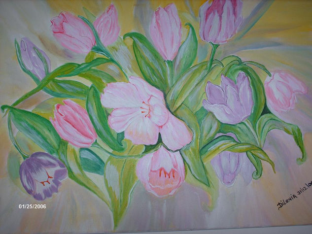 TULIPANES Acrylic Canvas Floral Painting