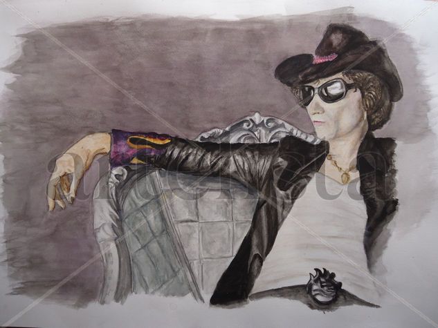 Enrique Bunbury Watercolour Card Portrait