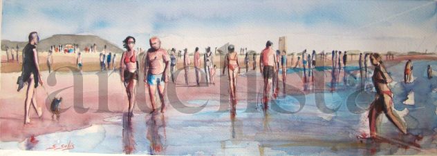 Bañistas en la Playa de Castilnovo