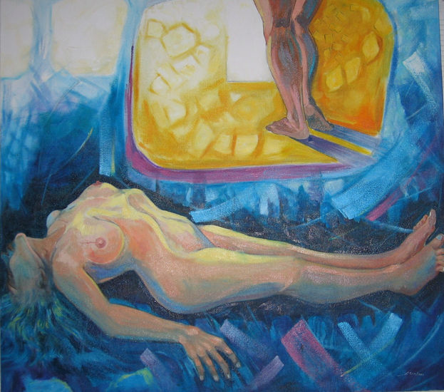 "Mas allá del umbral" Oil Canvas Nude Paintings