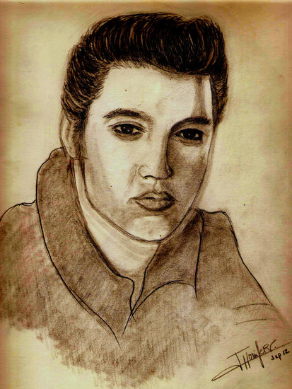 Retrato Elvis Presley Pencil