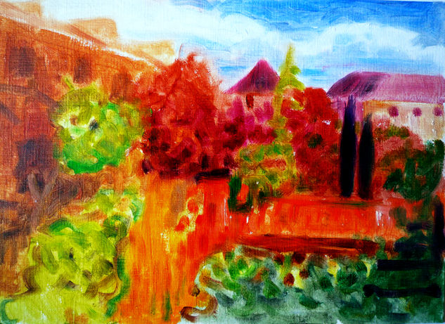 Desde mi ventana II Oil Paper Landscaping