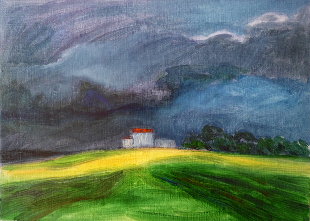 Tormenta en Salamanca Oil Paper Landscaping