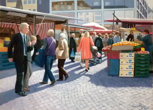 El mercado de Bonn Oil Canvas Landscaping