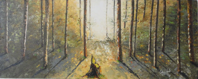 A contraluz en el bosque Oil Canvas Landscaping