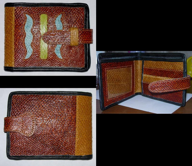 BILLETERA EN PIEL DE TRUCHA Y SALMON Leather Skin and leather