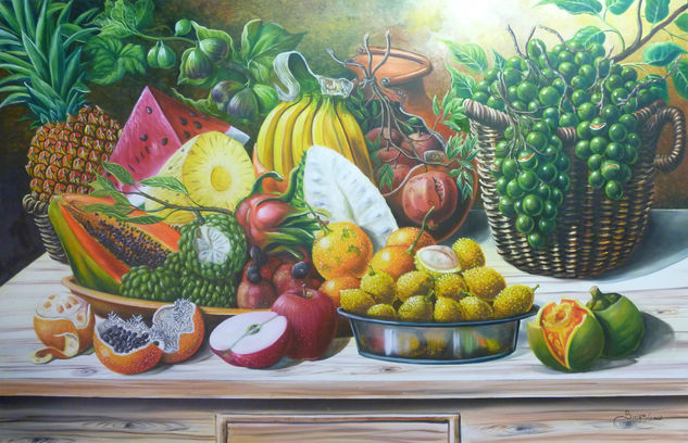 frutos de mi tierra 2 Oil Canvas Still Life Paintings