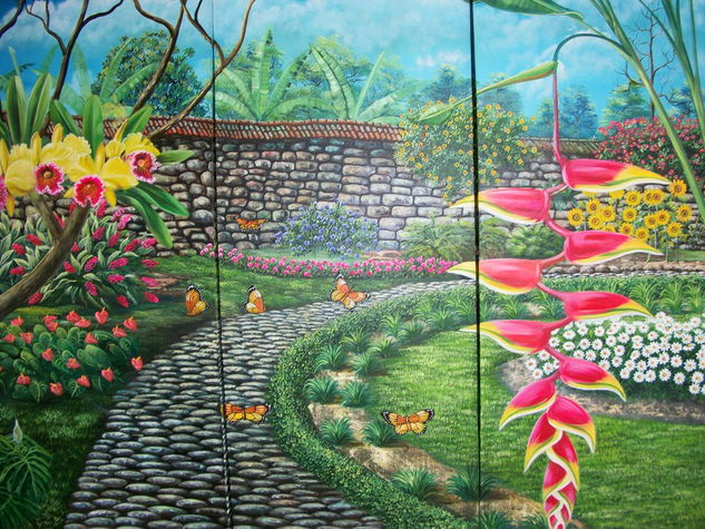 el jardin de mimadre Oil Canvas Landscaping