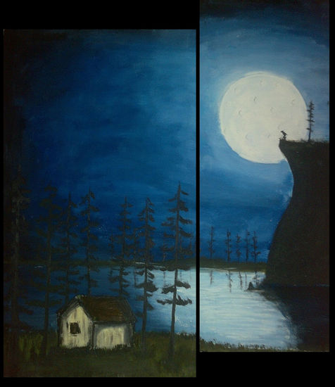 Luna Llena Acrylic Canvas Landscaping