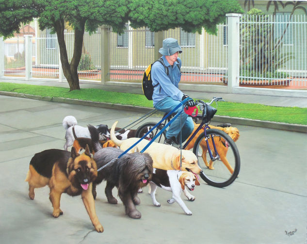 PASEO DE AMIGOS Óleo Lienzo Figura