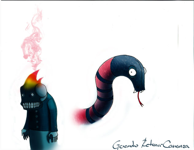 Coralillo snake and little skull-demon
