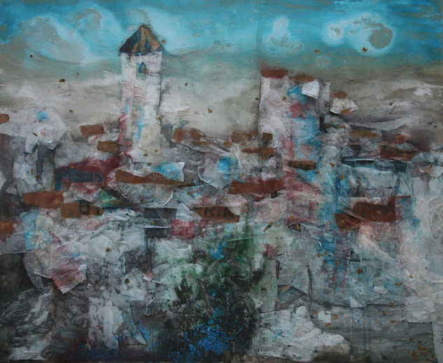 De lo efimero Mixed media Canvas Landscaping