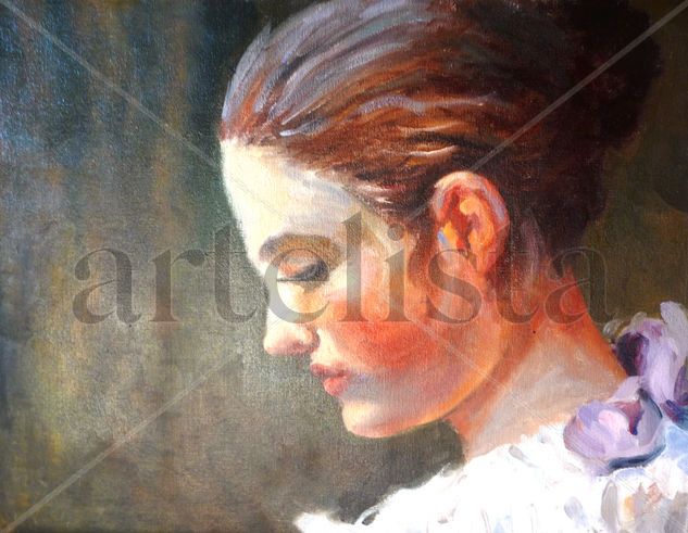 Interiores Oil Panel Portrait