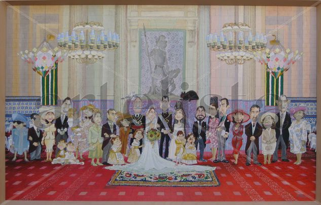 Boda Real Principe de Asturias Oil Canvas Figure Painting