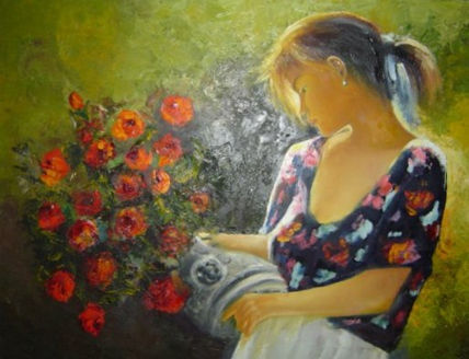 Nuria y su florero