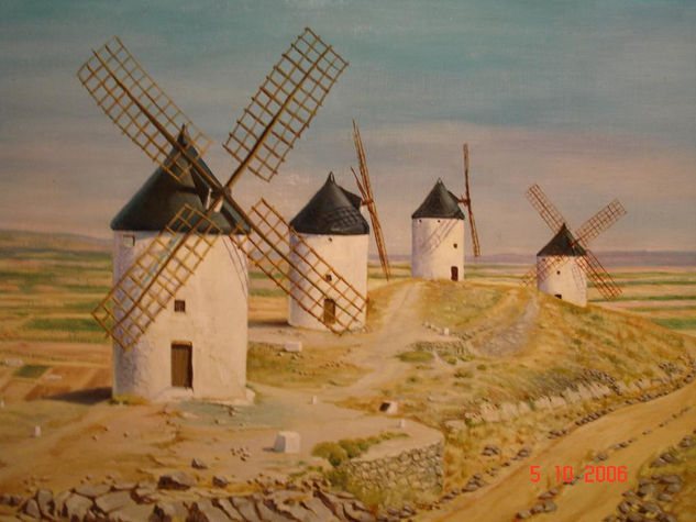 MOLINOS DE CONSUEGRA Óleo Tabla Paisaje