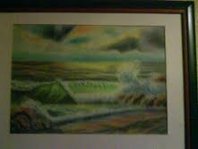 Ola Pastel Card Marine Painting