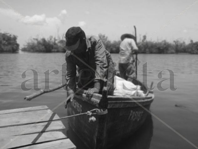 Pescadores de San Diego Retrato Blanco y Negro (Digital)