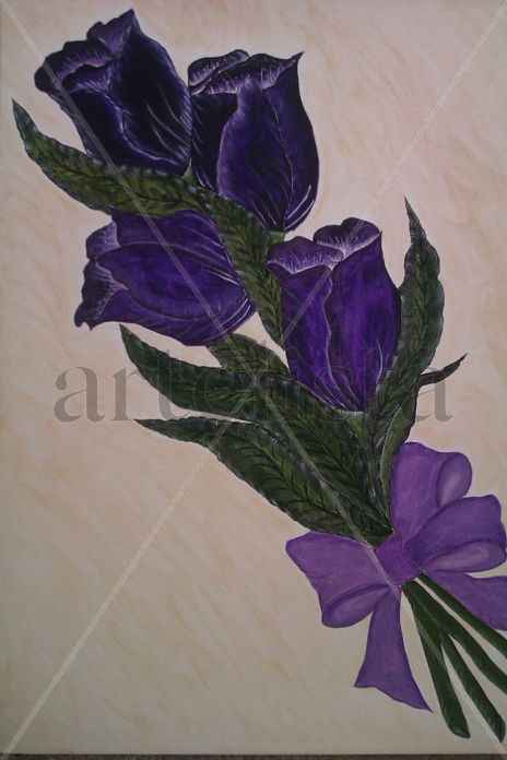 Rosas Moradas 24x18in