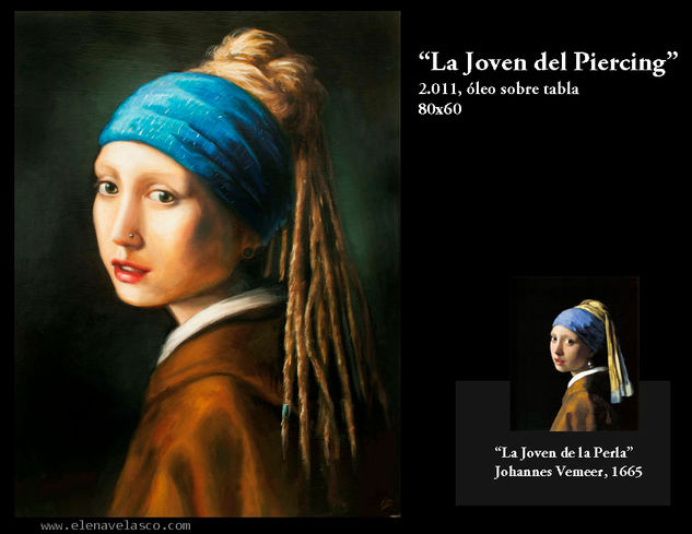 La joven del piercing Oil Panel Figure Painting