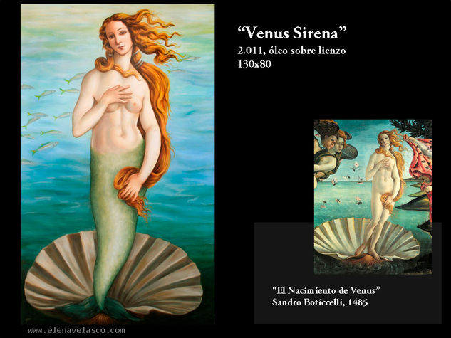 Venus Sirena Oil Canvas Figure Painting