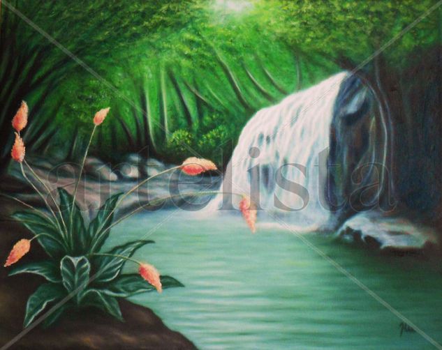 Cascada Oil Canvas Landscaping