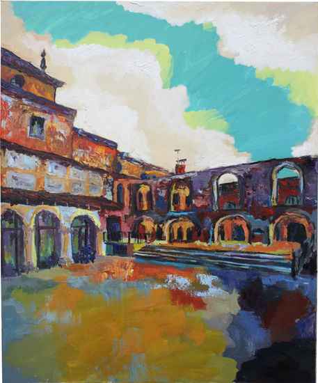 Patio de la Merced, Olmedo Oil Canvas Landscaping