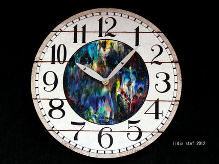 Reloj-pintura acrilica