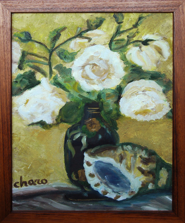 Flores y caracola