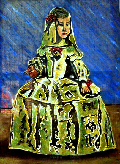 MENINA Oil Textile Figure Painting