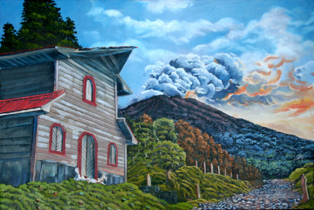 VOLCAN TURRIALBA Oil Canvas Landscaping