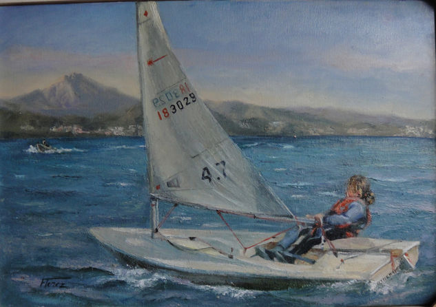 A toda vela Oil Canvas Marine Painting